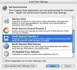 Synchronize color in Adobe Bridge Ensures that color appearance is maintained in all Adobe applications