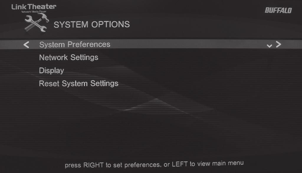 System settings are divided into four categories.