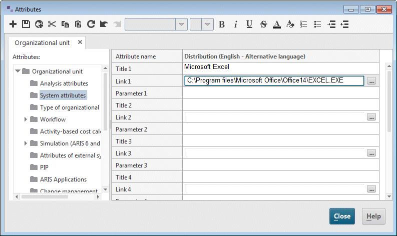 4.9.1 Create a program shortcut To link the CRM system object with a program (e.g., Microsoft Excel), proceed as follows: Procedure 1. Click the CRM system object and select Attributes.