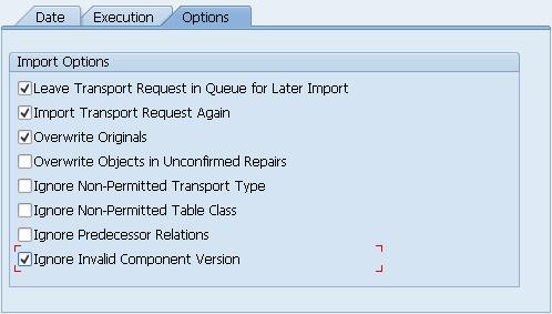 9. Activate the Options tab and check Ignore invalid component version. 10.