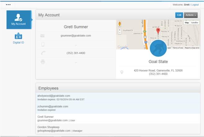 2. My Account Page Updates The My Account page allows you to update your account information, including your address and phone number, plus see the contact information and roles of other employees of
