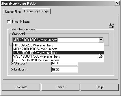 Evaluate Menu Chapt. 3 Figure 150: Signal-To-Noise-Ratio - Frequency Range 3.7.