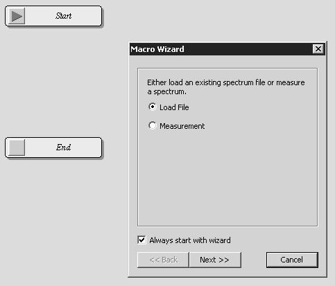 Macro Chapt. 3 Working with the macro wizard The macro wizard facilitates creating procedures. Select the commands used for a particular procedure from the macro wizard.