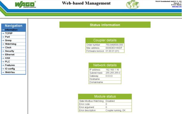 58 The WAGO KNX Concept Software Concept Web-based Management Administration and monitoring is performed with the web-based management system (WBMS) which can be accessed using a browser (see Fig.