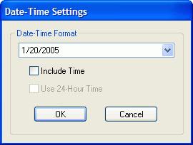 Using the Tape Editor The Date and Time dialog box appears. 3 Select the date and/or time format you wish to insert from the drop-down list and click OK.