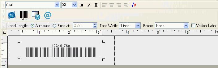 You can choose to print the barcode with or without the human-readable text. To add a barcode 1 Place the cursor at the point on the label where you want the barcode to appear.