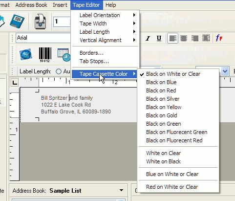 Print Settings Print Settings 3 Select the tape printer from the list of printers, if not already selected, and click Close. 4 Select Page Setup or Print Setup from the File menu.