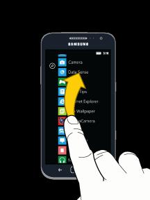 This finger gesture is always in a vertical direction, such as when flicking the contacts or message list.