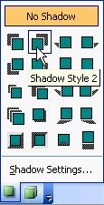 144 Microsoft PowerPoint 2003 Lesson 4-11: Applying Shadows and 3-D Effects Figure 4-29 A photograph with and without a shadow effect. Figure 4-30 Graphic objects with and without 3-D effects.