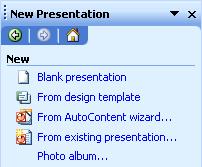 30 Microsoft PowerPoint 2003 Lesson 1-10: Creating a New Presentation with the AutoContent Wizard Figure 1-19 The PowerPoint dialog box asks how you want to create a new presentation or if you want