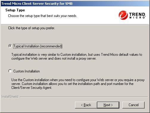 Trend Micro Client Server Security 3.6 Getting Started Guide FIGURE 3-2. Setup Type Screen 9.
