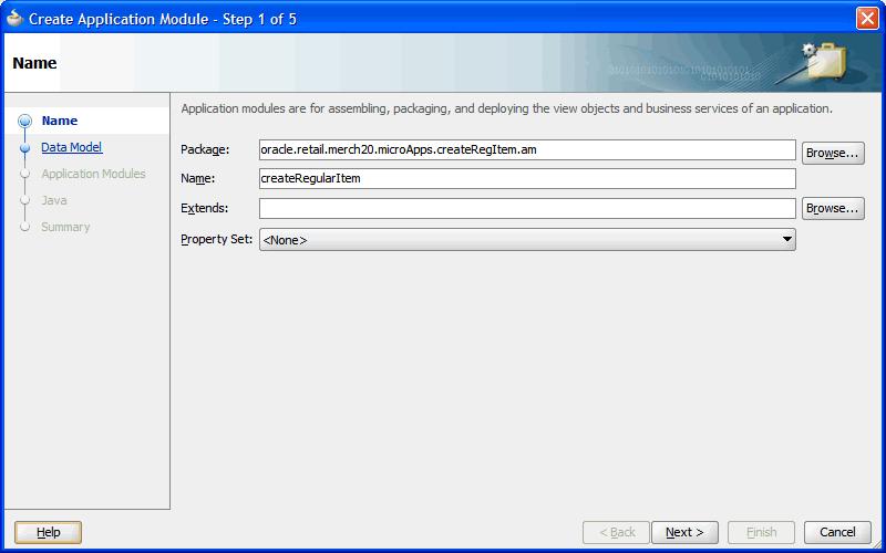 Adding View Objects to the Application Module Figure 2 24 Create Application Module Wizard Name Screen 5.