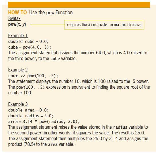 Figure 8-27 How to use the pow function An