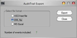 Software Reference 141 Event Category Green Arrow button Search button Export button Print View button Close button Specifies the Event Category of events to search for.
