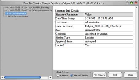 Software Reference 149 Data File Version Window Use the Data File Version Window to view the saved versions of the data file in the LabChip XT software.