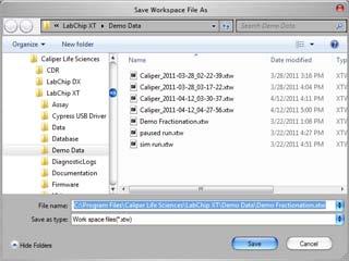Software Reference 183 Save Workspace File As Window The Save Workspace File As window saves the currently open workspace with the specified name in the specified location.
