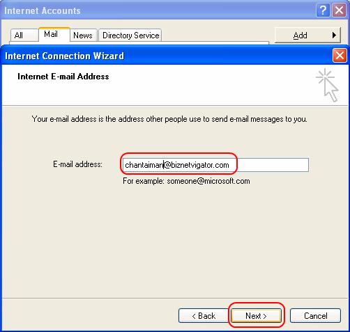 4. Type in your email address to the input box, then click [Next] button