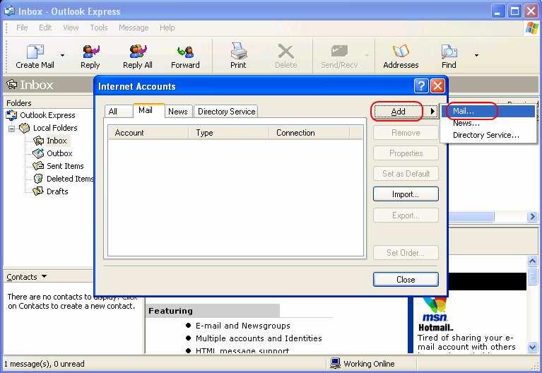 2) Click [Add] button and select Mail option 2012 Hong Kong