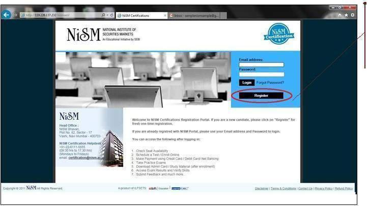 TO REGISTER FOR NISM CERTIFICATION EXAMINATION AND CPE PROGRAM FOLLOW THESE STEPS Step 1: Login Visit