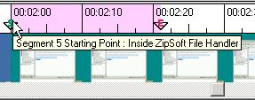 To insert a starting or ending point marker on the timeline: Define a segment, which automatically inserts starting and ending point markers. For details, see Defining a Segment (on page 37).