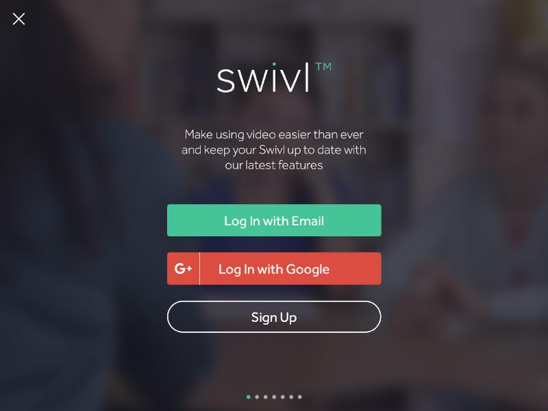 Swivl App When first opening the Swivl app you will be prompted to create a Swivl account. This will allow you to manage all of your videos on any device with an Internet browser.