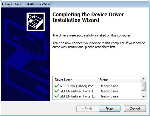 Installing the Syner-G Software Suite Getting Started 14. After a few seconds, the Completing the Device Driver dialog will be displayed. Click the Finish button. 15.