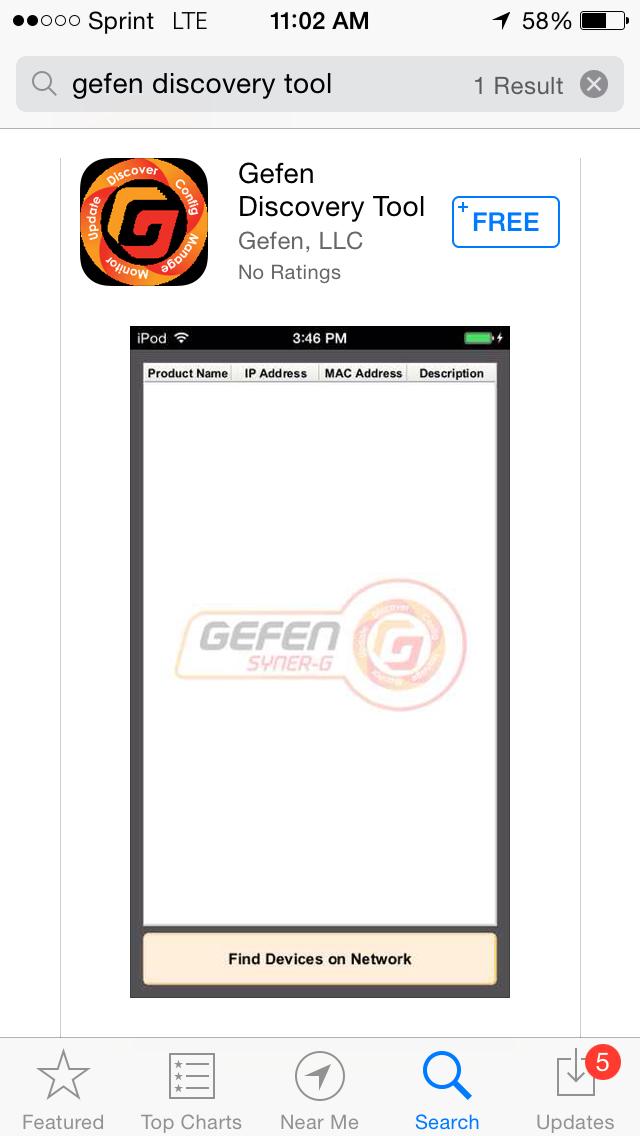 The Discovery Tool App Appendix The Gefen Discovery Tool App allows you to discover and configure Gefen devices on your network, from the convenience of your smartphone.