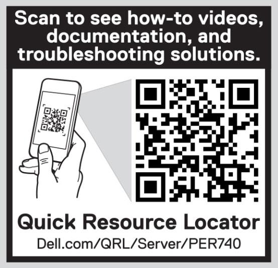 Location of Quick Resource Locator (QRL) The QRL link on System Information Lable(SIL), Getting Start Guide(GSG) and installation service manual is a generic QRL link that leads to a web page for for