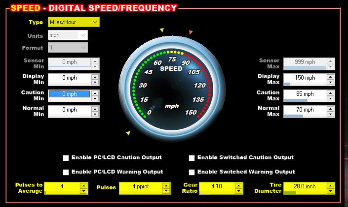 Trans Speed: Use with supported transmission. Requires that you have a properly setup transmission ICF in your Dominator ECU. GPS Speed: Use this setting with the Holley 554-140 GPS module.