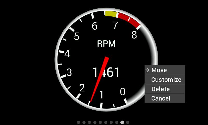 Customizing the Gauge While in Customize mode, touch the gauge you would like to modify