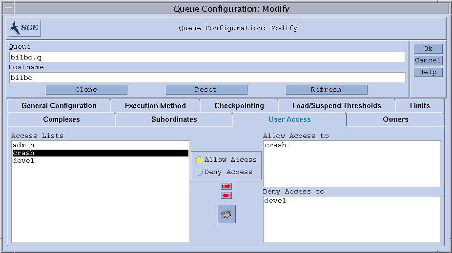 How To Configure User Access Select the User Access parameter set. A screen similar to the example in FIGURE 7-10 is displayed.
