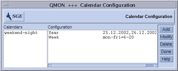 The Queue Calendar Configuration dialogue box, similar to FIGURE 7-12, is displayed.