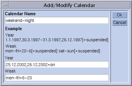 FIGURE 7-13 Add, Delete, or Modify Calendar 4. Proceed according to the guidance in the following sections.