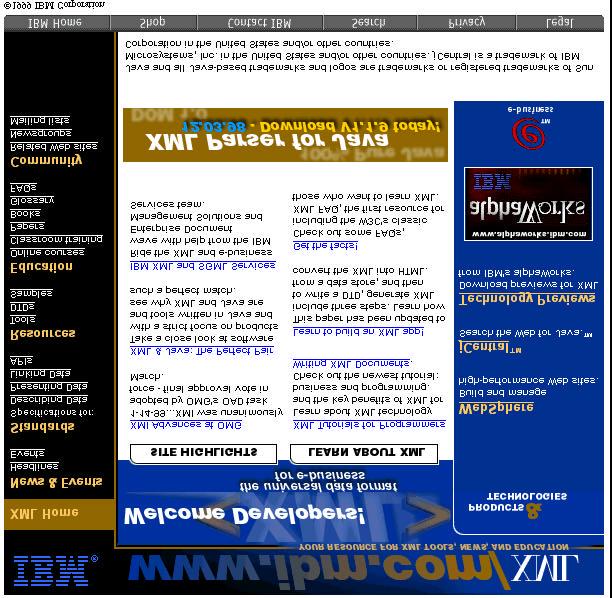 External IBM XML Website