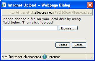 In the Link Dialog window, click the Media Items tab. 2. Click Upload. 3.