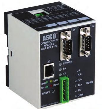 ASCO Power Transfer Load Centers - Optional Accessories ASCO 5500 Series Thin Web server Allows monitoring and control of the PTLC and engine generator anytime via the Internet, Intranet, or Ethernet.