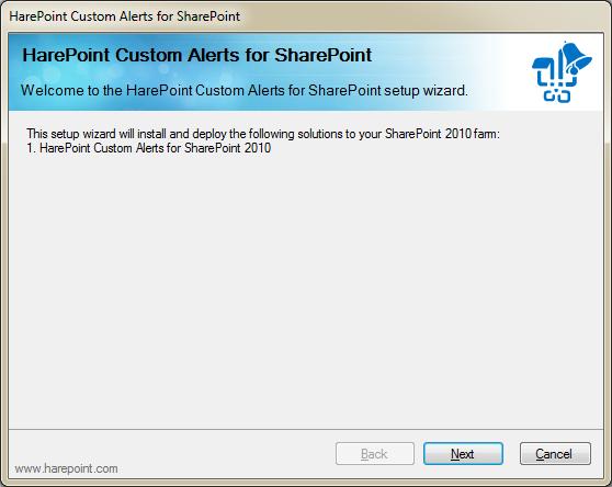 3. Installing HarePoint Custom Alerts for SharePoint To install the product you ll need Farm Administrator rights.