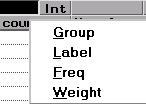 The number of variables appears in the upper left corner of the data window. A variable's default role assigns the role a variable plays by default in graphs and analyses.