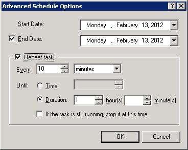 Figure 33: Advanced Schedule Options 11. Click OK to apply the changes and close the form. Configuration via global Settings will affect all Managed Objects. 6.