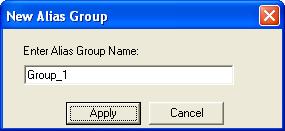 Figure 25 : New Alias Group Parameter Group name Description The group alias name. RENAMING GROUP ALIAS If you only want to rename the group name, click Rename (right click menu).