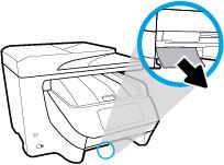 To clear a paper jam from Tray 1 1. Pull Tray 1 out of the printer completely. 2. Check the gap in the printer where the input tray was. Reach into the gap and remove the jammed paper. 3.