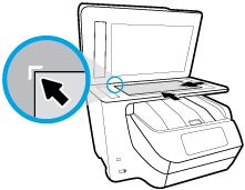 2. Load your original print-side down as shown in the following illustration. TIP: For more help on loading an original, refer to the engraved guides along the edge of the scanner glass. 3.