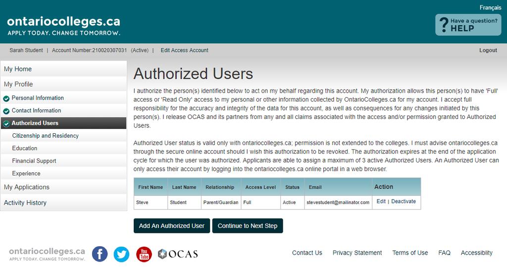 Authorized Users - Summary Authorized individuals, once added, receive account activation emails and are asked to create their own unique usernames and passwords to access your account.