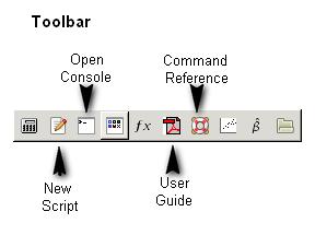 Figure 2. The Toolbar appears at the bottom of the main gretl window. 3.3. Importing Data. Obtaining data in econometrics and getting it into a format that can be used by software can be challenging.