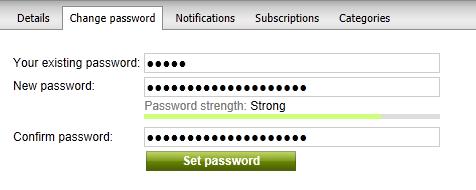 Into the Your existing password textbox, enter your old password. (Leave blank if you don t have to use password for signing in to the CMS Desk).