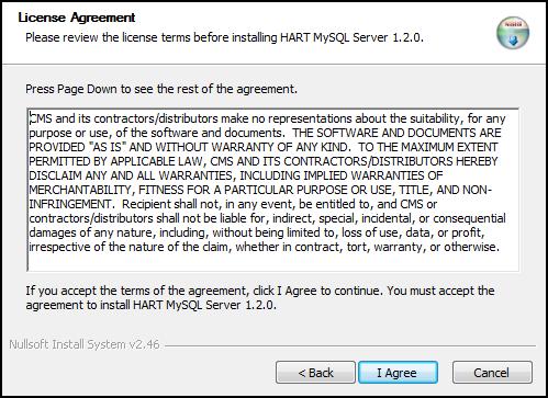 10. If you accept the terms of the agreement, click I Agree to continue.