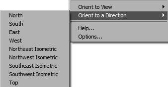 Now, in the shortcut menu, click on the Orient to a Direction option; a cascading menu will be displayed, as shown in Figure 2-25.