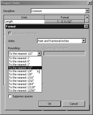 Getting Started with Revit Architecture 2-31 Figure 2-36 Setting the Rounding parameter in the Format dialog box Setting Dimension and Object Snaps To set the dimension snaps and object snaps, use