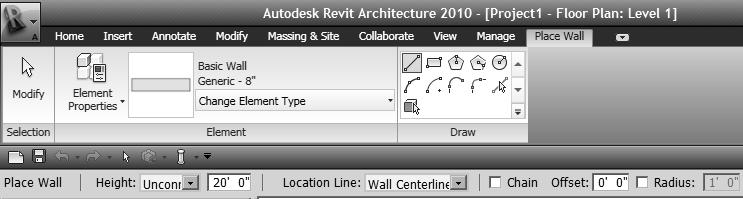 Sketching Straight Wall Profiles You can sketch straight walls using the Line sketching tool by specifying the start point and the endpoint of the wall segment.