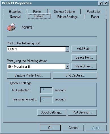 Operator Workstation Technical Bulletin 51 Figure 17: Properties Dialog Box with Details Tab Showing 4. Click the Spool Settings 